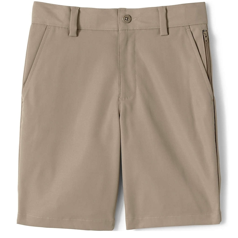 LandsEnd Boys Active Chino Uniform Shorts Khaki Bundle (2)